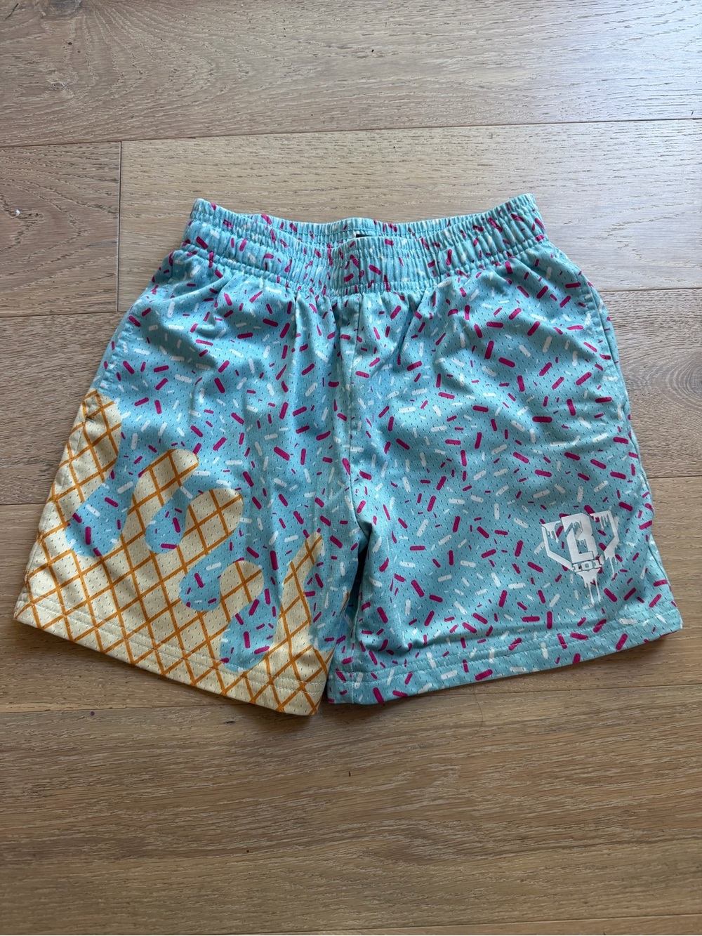 Baseball Lifestyle 101 BL101 Youth Boys Ice Cream Drip Athletic Shorts Blue Med